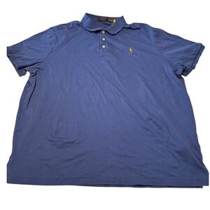 Polo Ralph Lauren Mens Blue Polo Shirt Classic Fit Short Sleeve XXL